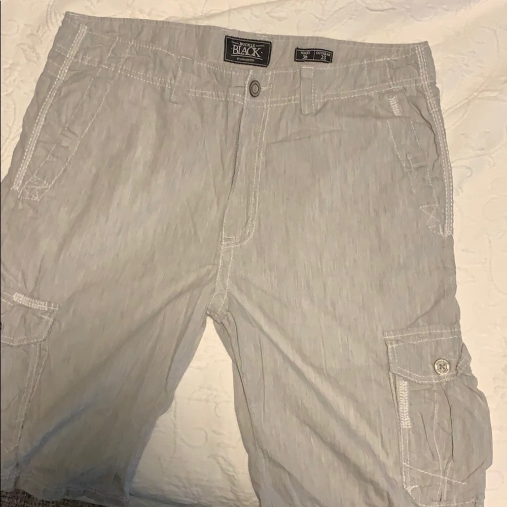 Buckle black cargo shorts. New without tags
